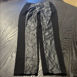 Black and Faux Leather Leggings